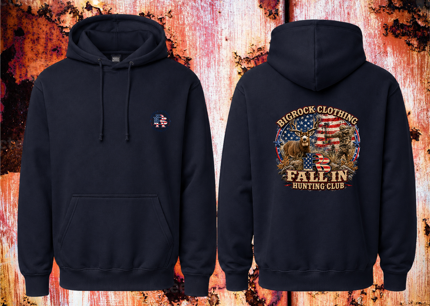 Hoodie Heavy Rock "Fall In" Mule Deer Archery