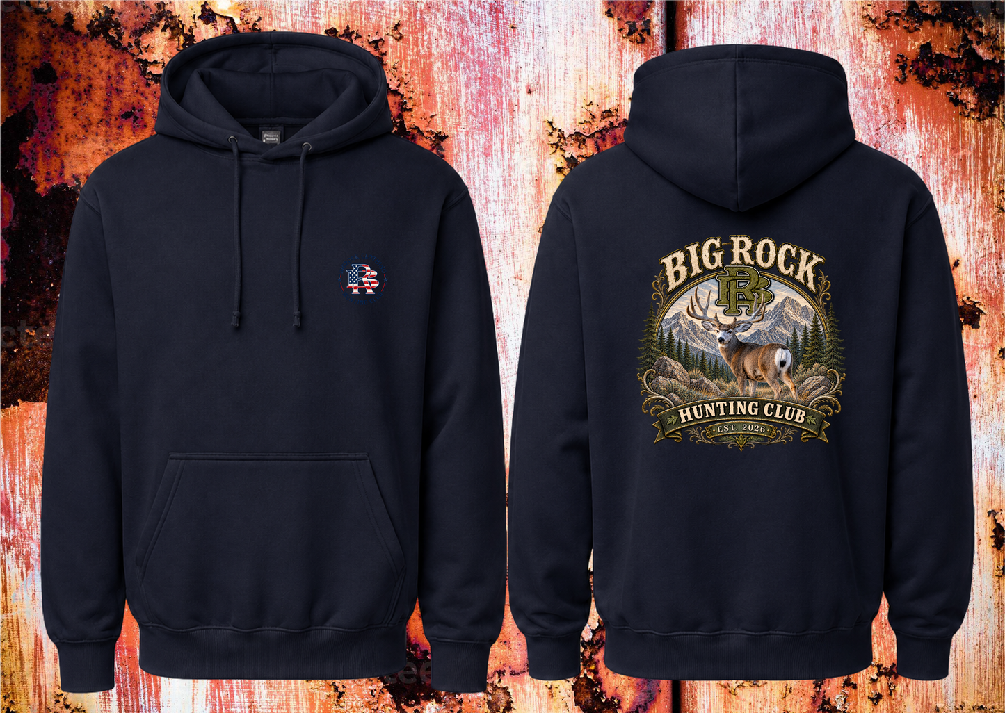 Hoodie Heavy Rock BR Mule Deer Hunting Club