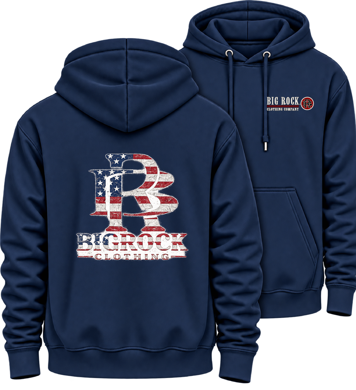 535 Hoodie Heavy Rock Big Rock Logo Flag