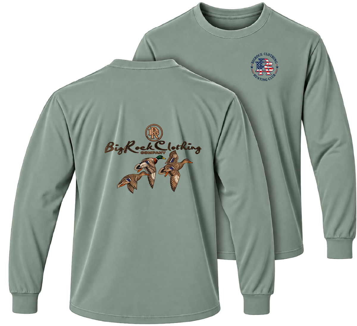 1508 Long Sleeve Light Rock Ducks In Flight