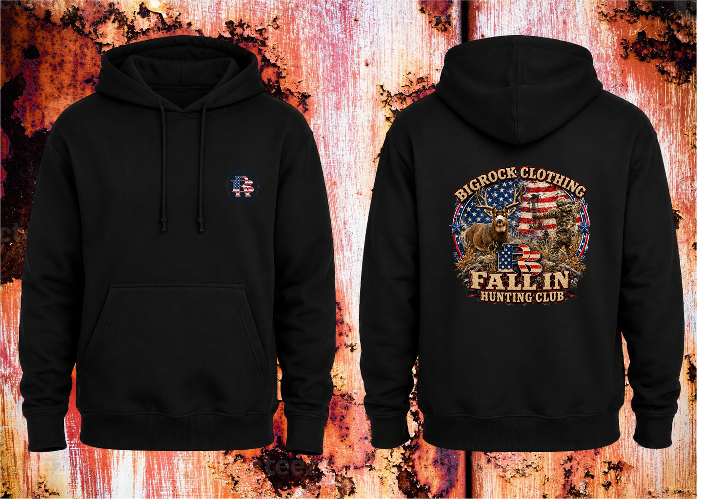 Hoodie Heavy Rock "Fall In" Mule Deer Archery