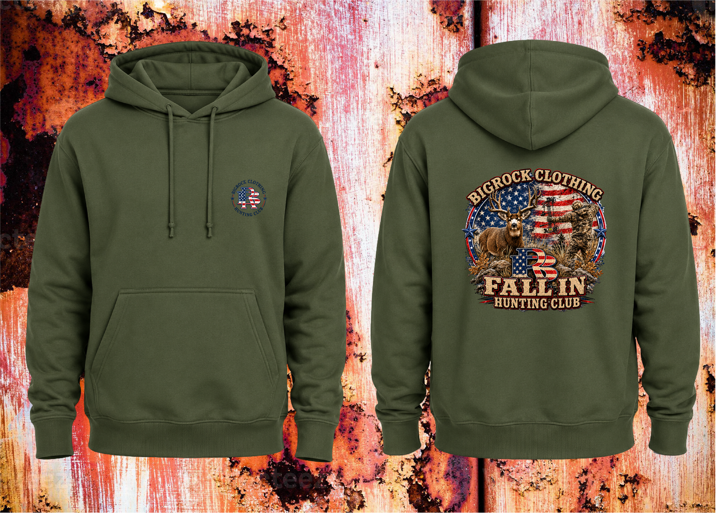 Hoodie Heavy Rock "Fall In" Mule Deer Archery