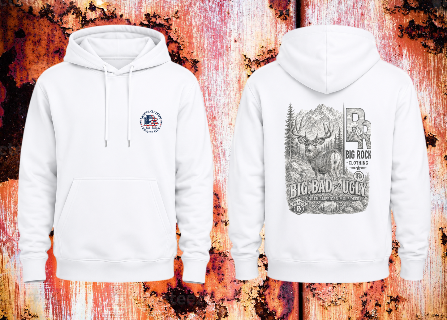 Hoodie Heavy Rock "Big,Bad,Ugly Mule Deer Pencil
