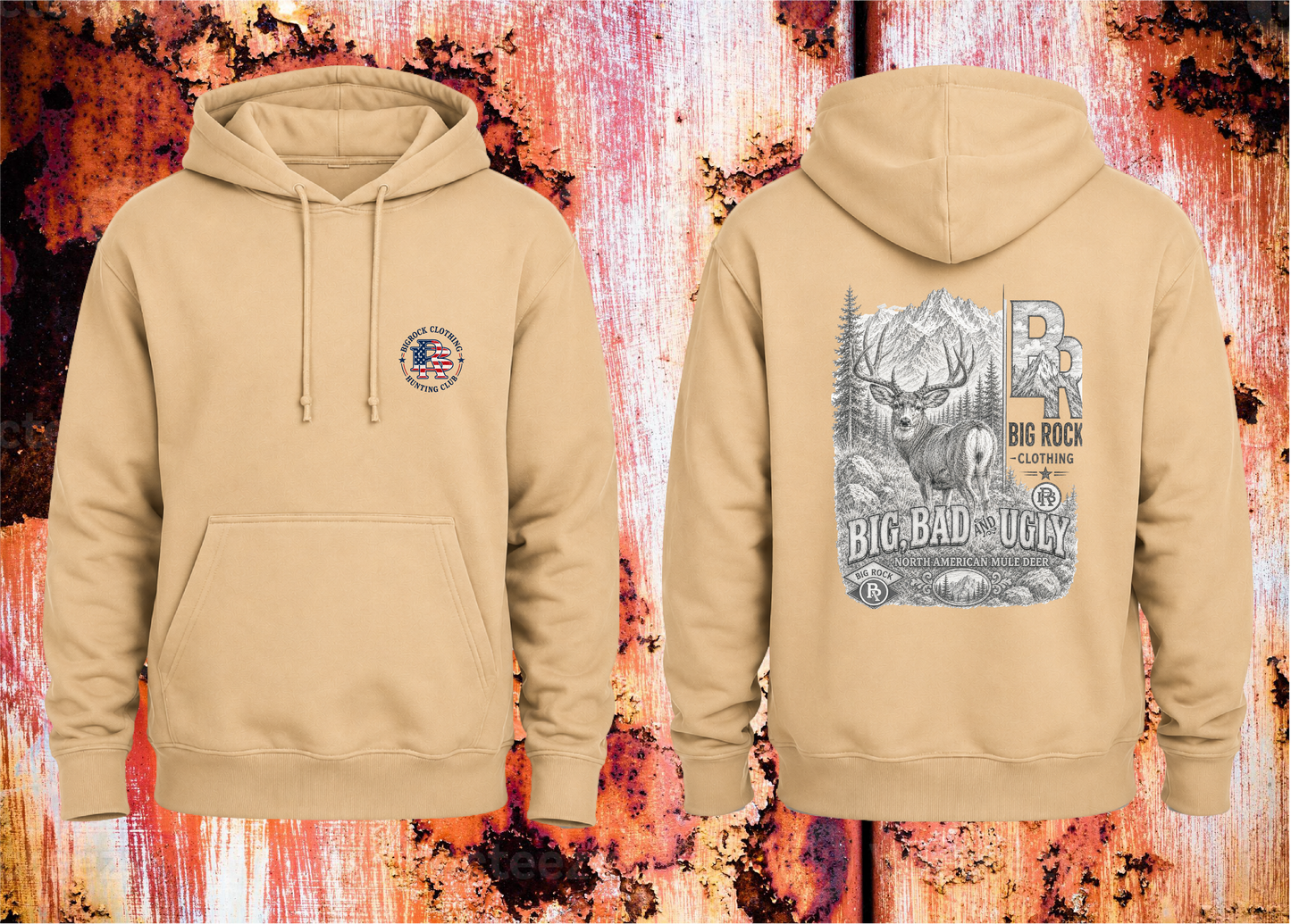 Hoodie Heavy Rock "Big,Bad,Ugly Mule Deer Pencil