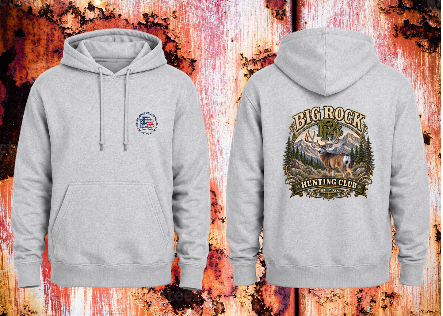 Hoodie Heavy Rock BR Mule Deer Hunting Club