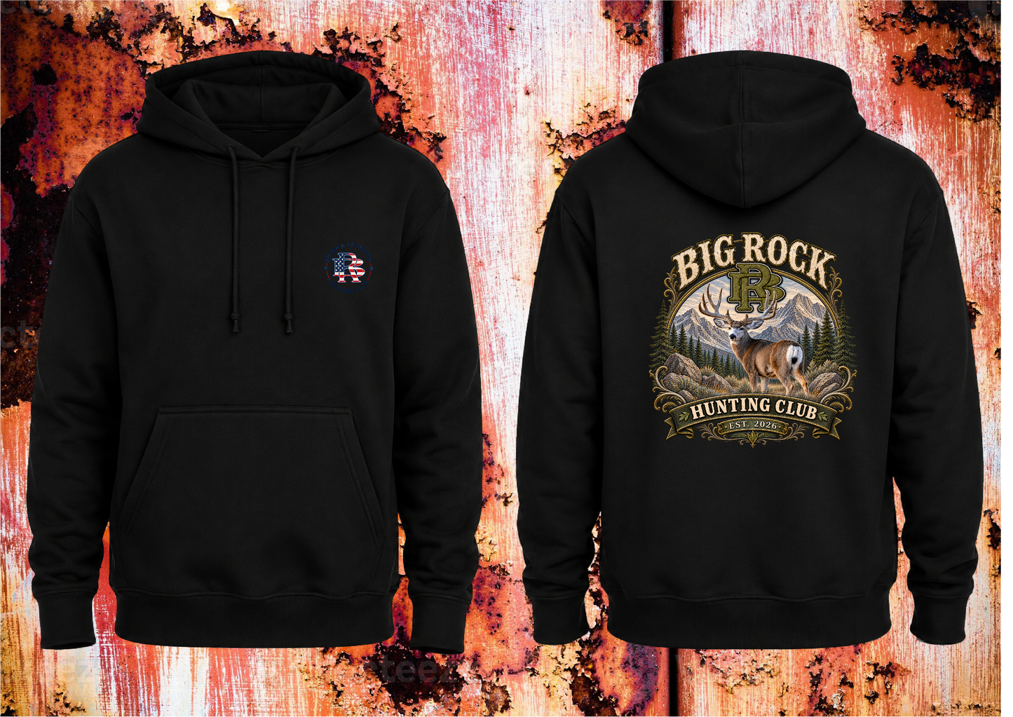 Hoodie Heavy Rock BR Mule Deer Hunting Club