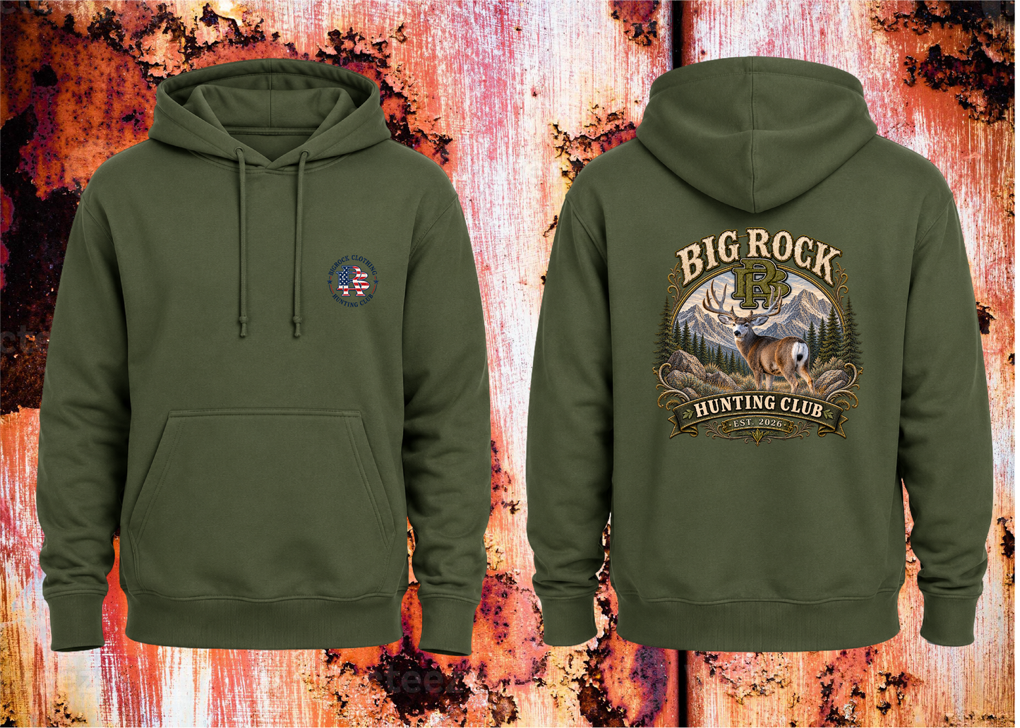 Hoodie Heavy Rock BR Mule Deer Hunting Club