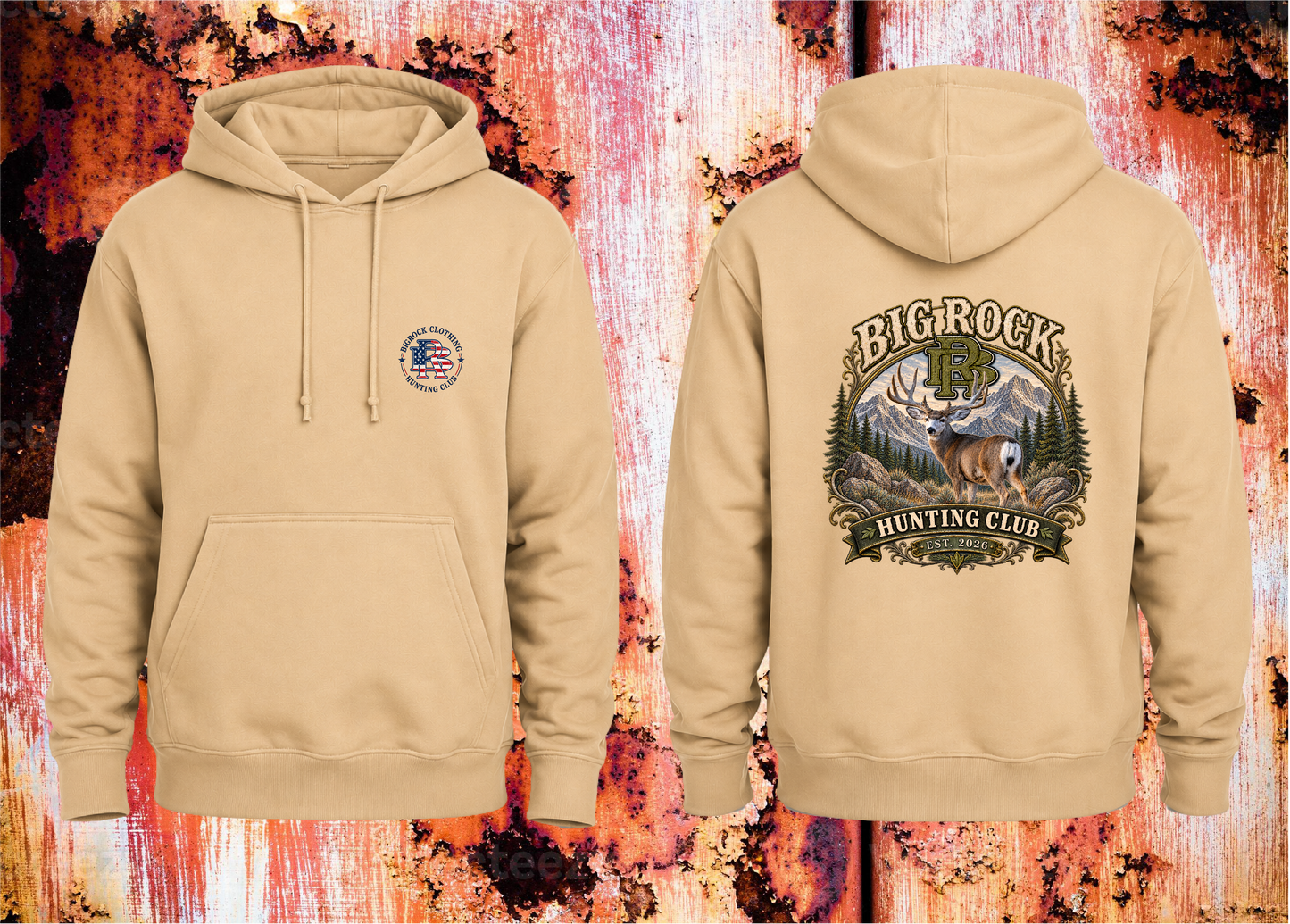 Hoodie Heavy Rock BR Mule Deer Hunting Club