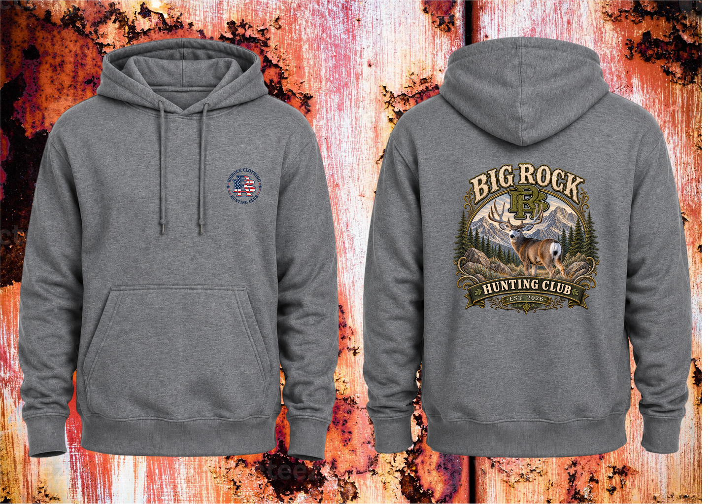 Hoodie Heavy Rock BR Mule Deer Hunting Club