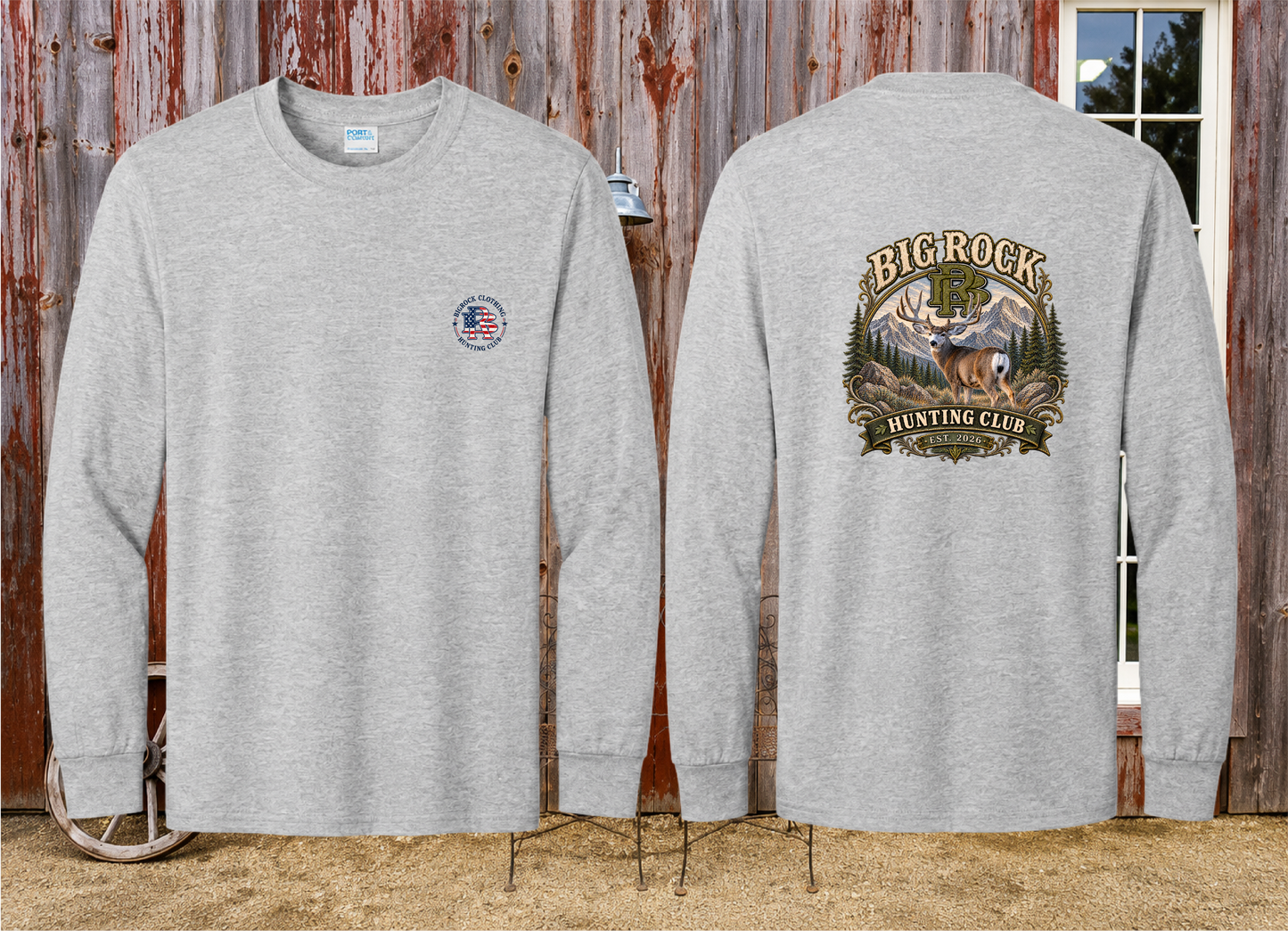 Long Sleeve Light Rock BR Mule Deer Hunting Club(Color)