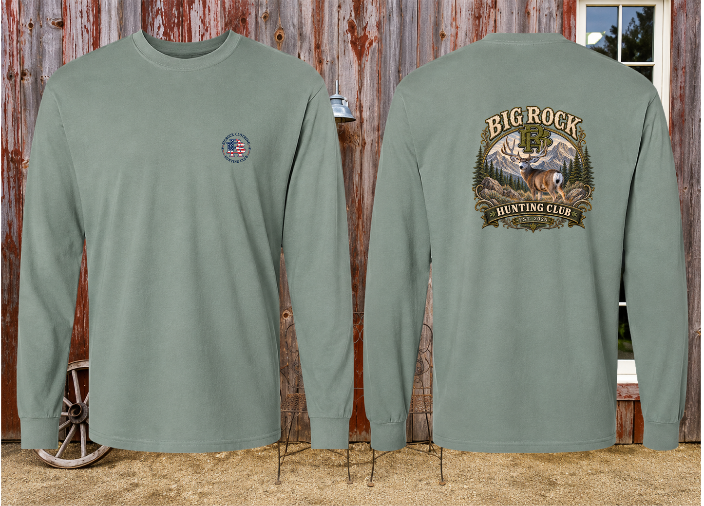 Long Sleeve Light Rock BR Mule Deer Hunting Club(Color)