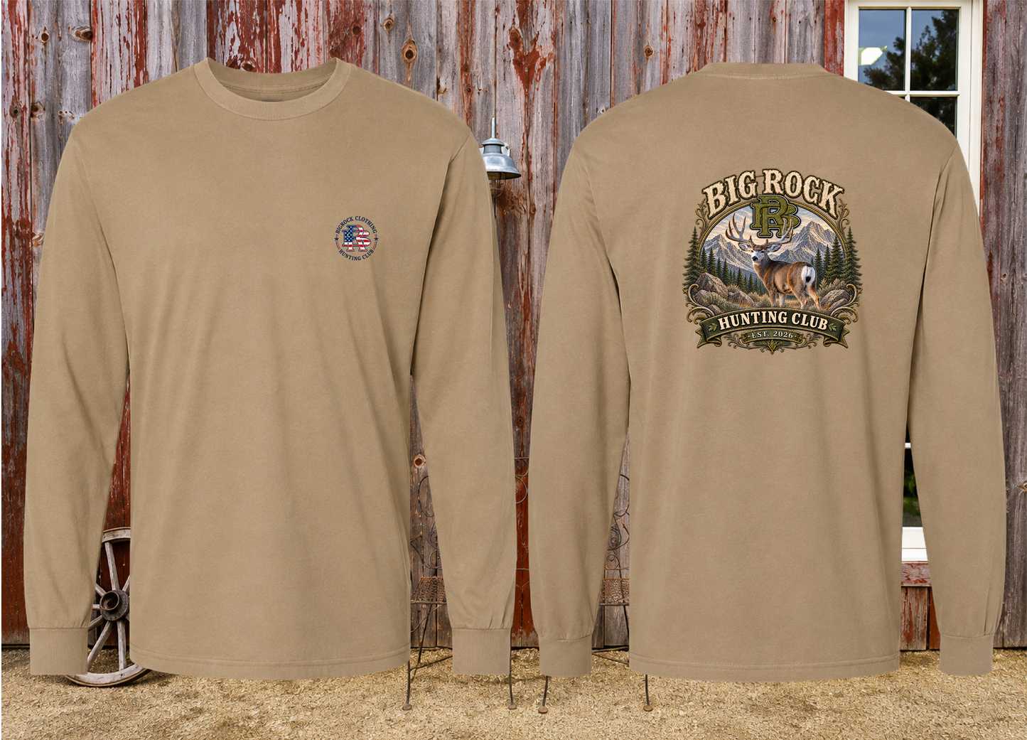 Long Sleeve Light Rock BR Mule Deer Hunting Club(Color)