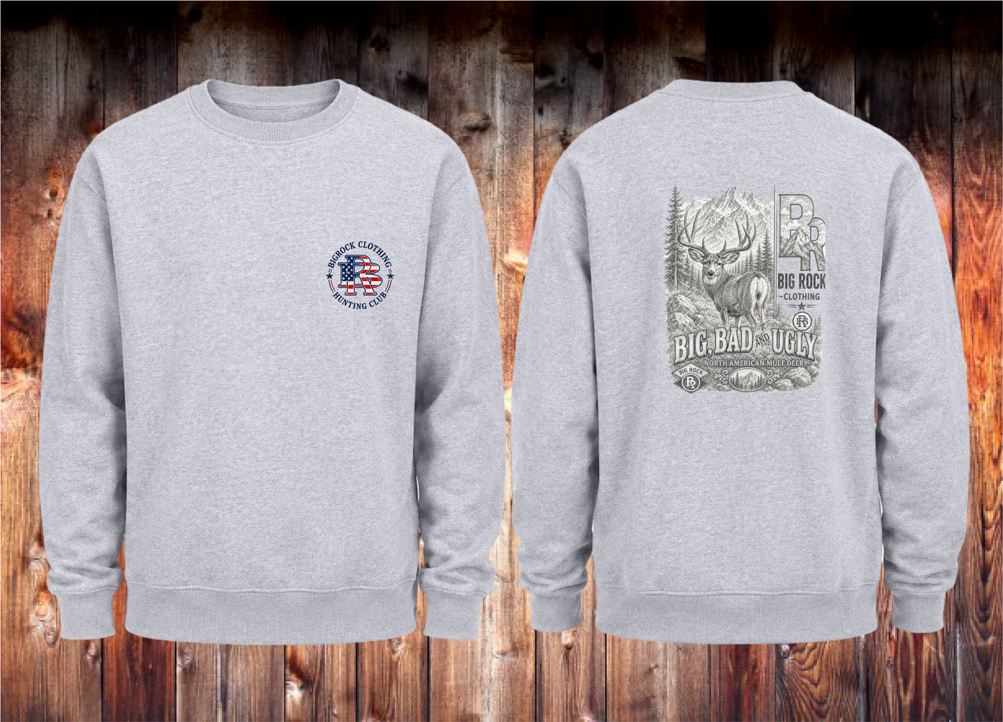 Sweatshirt Heavy Rock "Big,Bad,Ugly" Mule Deer Pencil