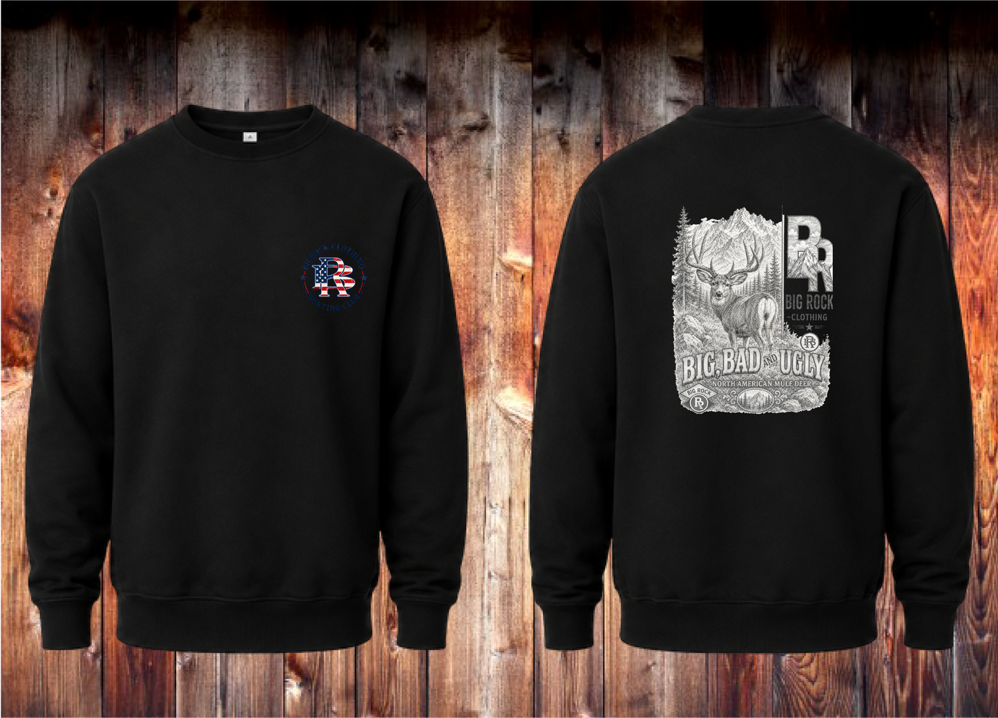 Sweatshirt Heavy Rock "Big,Bad,Ugly" Mule Deer Pencil