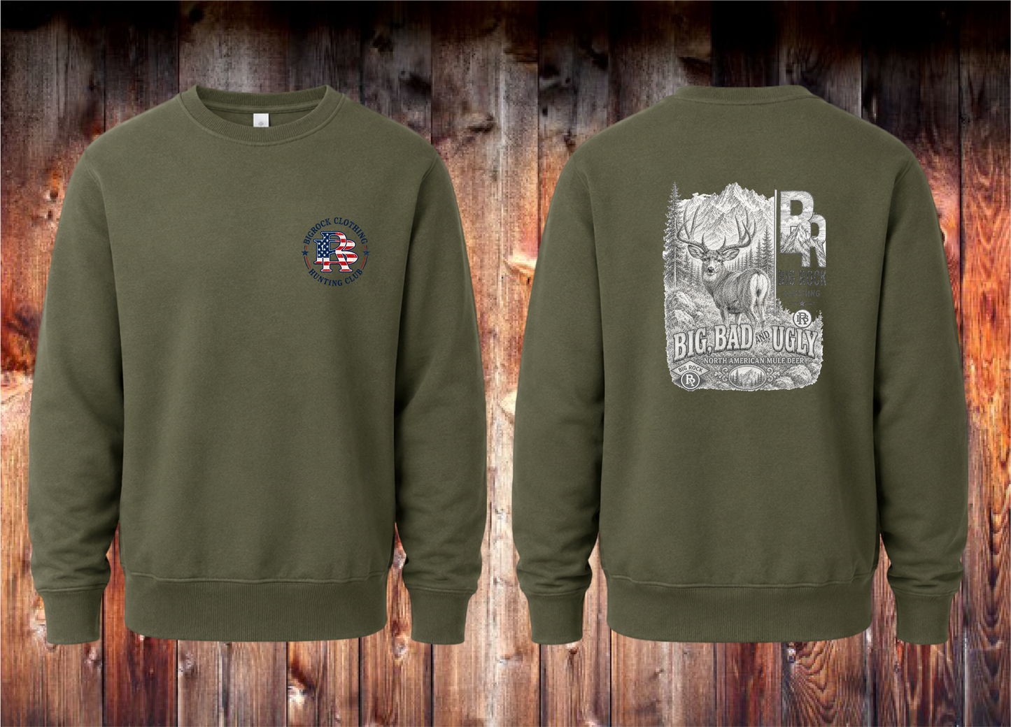 Sweatshirt Heavy Rock "Big,Bad,Ugly" Mule Deer Pencil