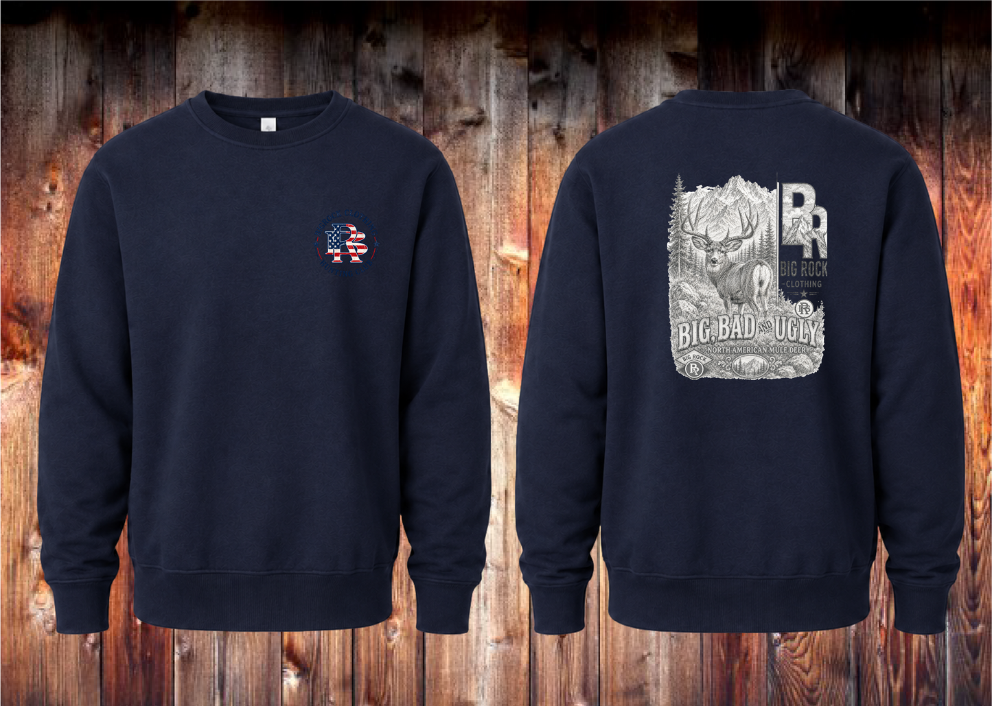 Sweatshirt Heavy Rock "Big,Bad,Ugly" Mule Deer Pencil