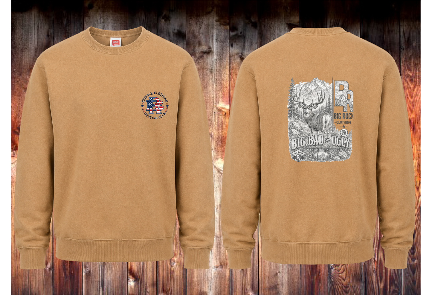 Sweatshirt Heavy Rock "Big,Bad,Ugly" Mule Deer Pencil