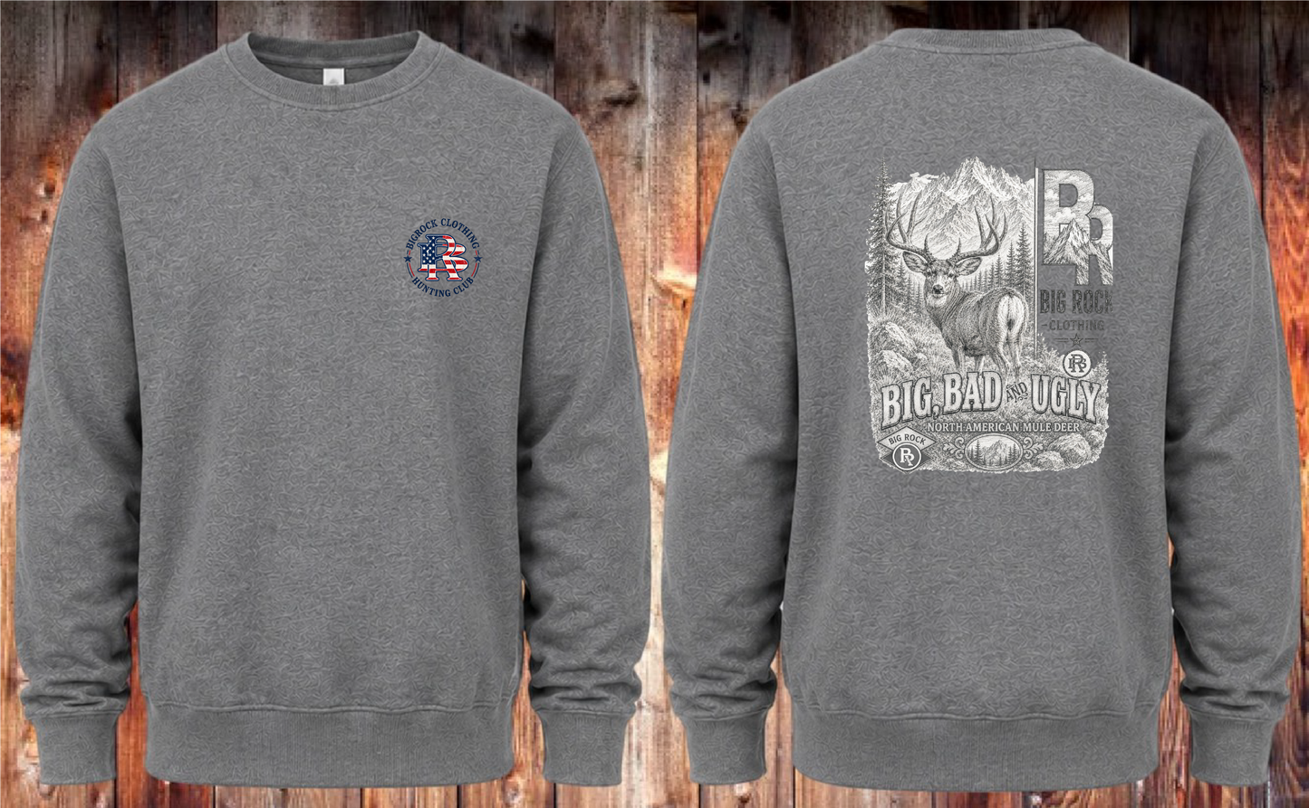 Sweatshirt Heavy Rock "Big,Bad,Ugly" Mule Deer Pencil