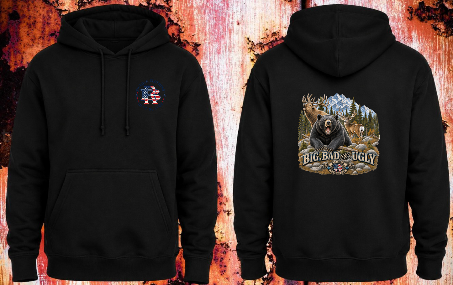 Hoodie Heavy Rock Big Bad & Ugly (Elk, Mule Deer, Black Bear)