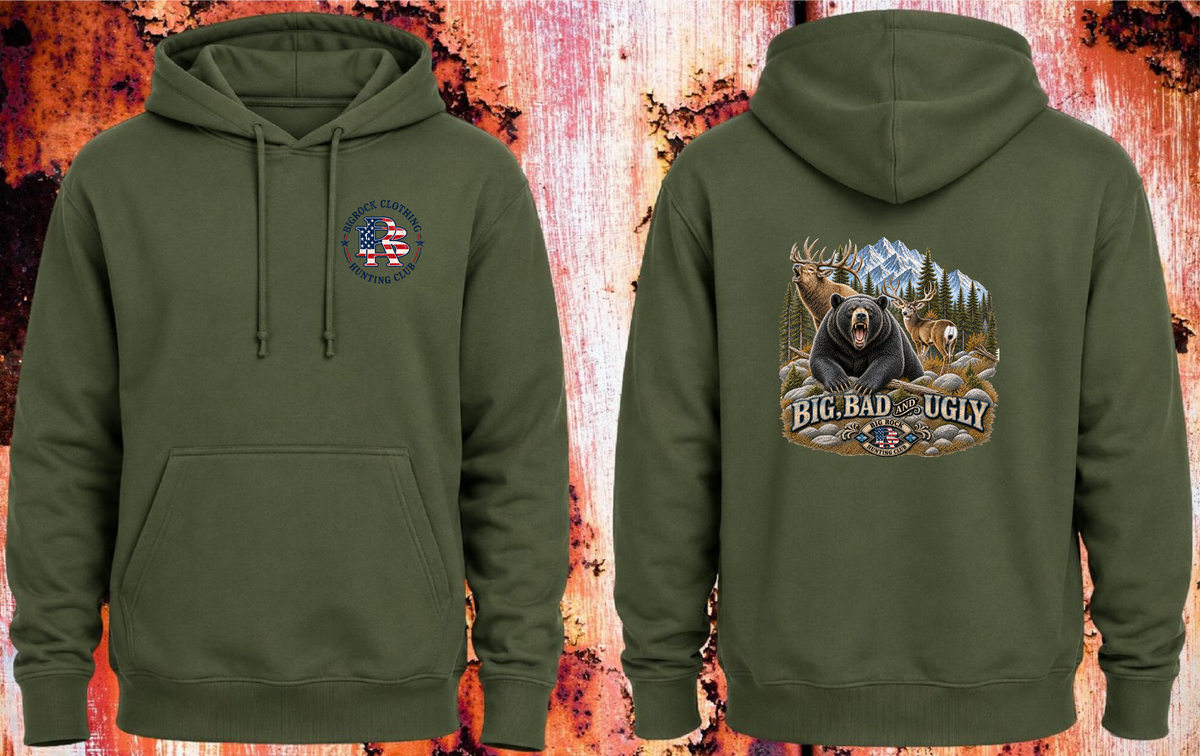 Hoodie Heavy Rock Big Bad & Ugly (Elk, Mule Deer, Black Bear)