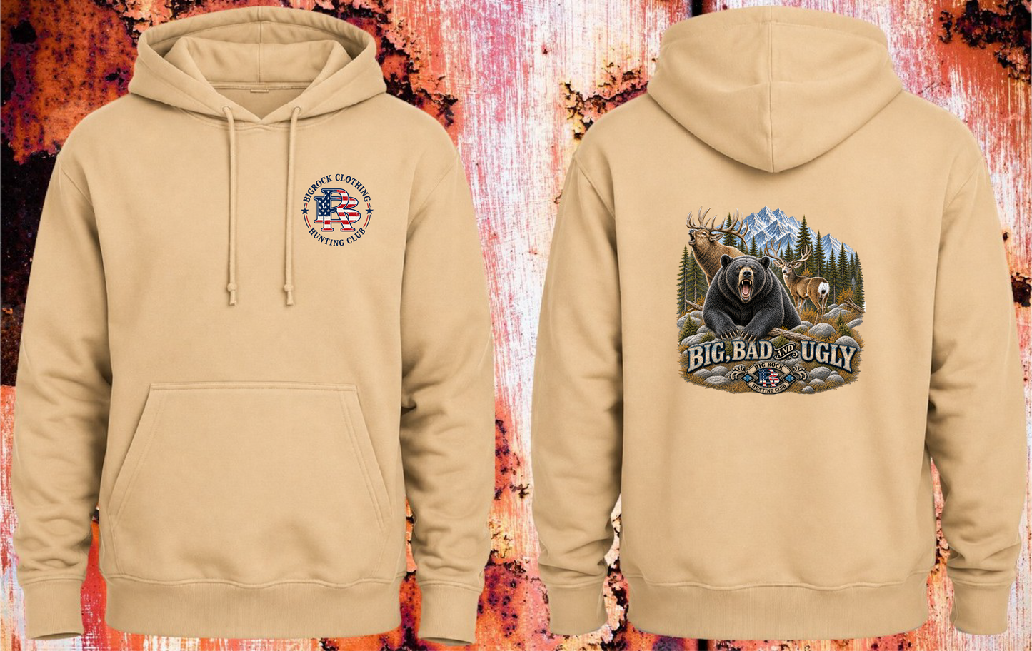 Hoodie Heavy Rock Big Bad & Ugly (Elk, Mule Deer, Black Bear)
