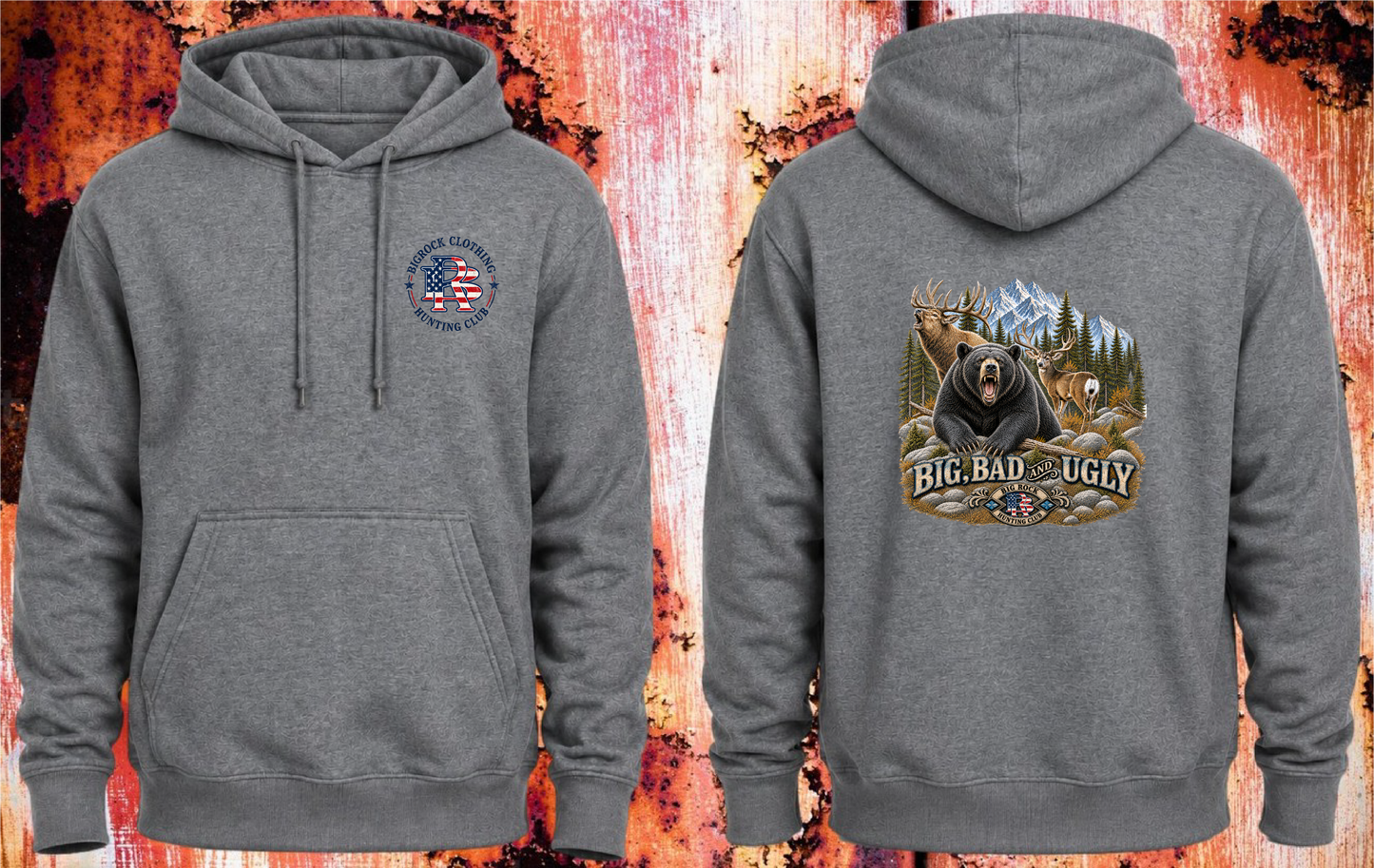 Hoodie Heavy Rock Big Bad & Ugly (Elk, Mule Deer, Black Bear)
