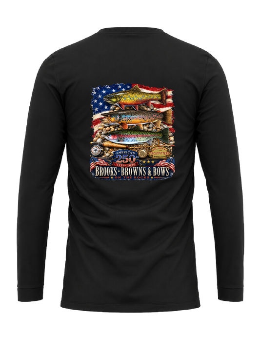 Long Sleeve Light Rock America 250 Brooks Browns and Bows
