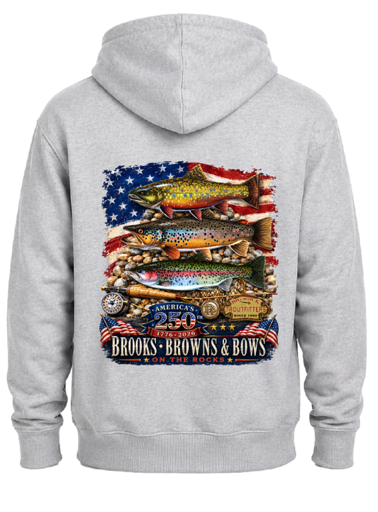 Hoodie Heavy Rock Brooks Browns and  Bows America 250