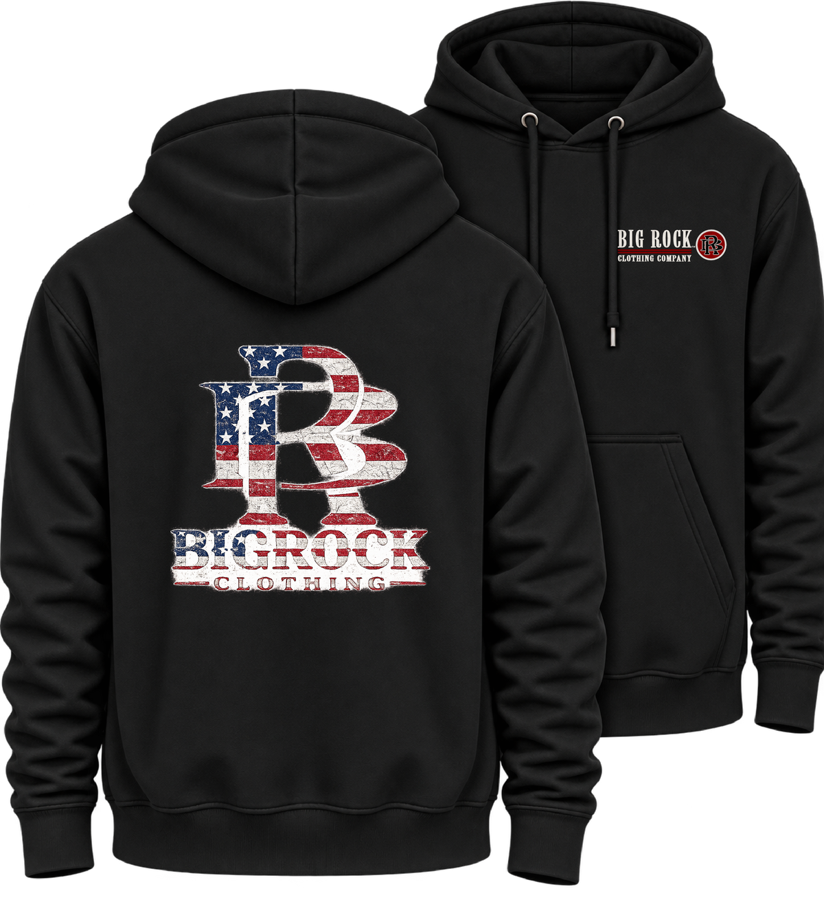 535 Hoodie Heavy Rock Big Rock Logo Flag