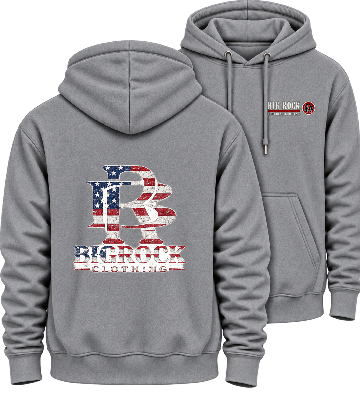 535 Hoodie Heavy Rock Big Rock Logo Flag
