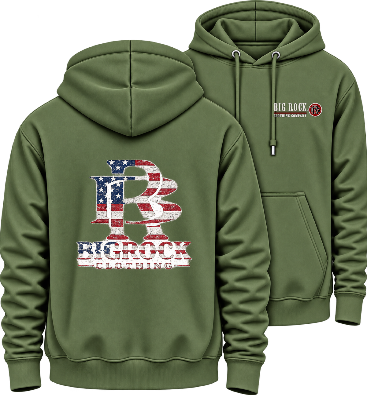 535 Hoodie Heavy Rock Big Rock Logo Flag