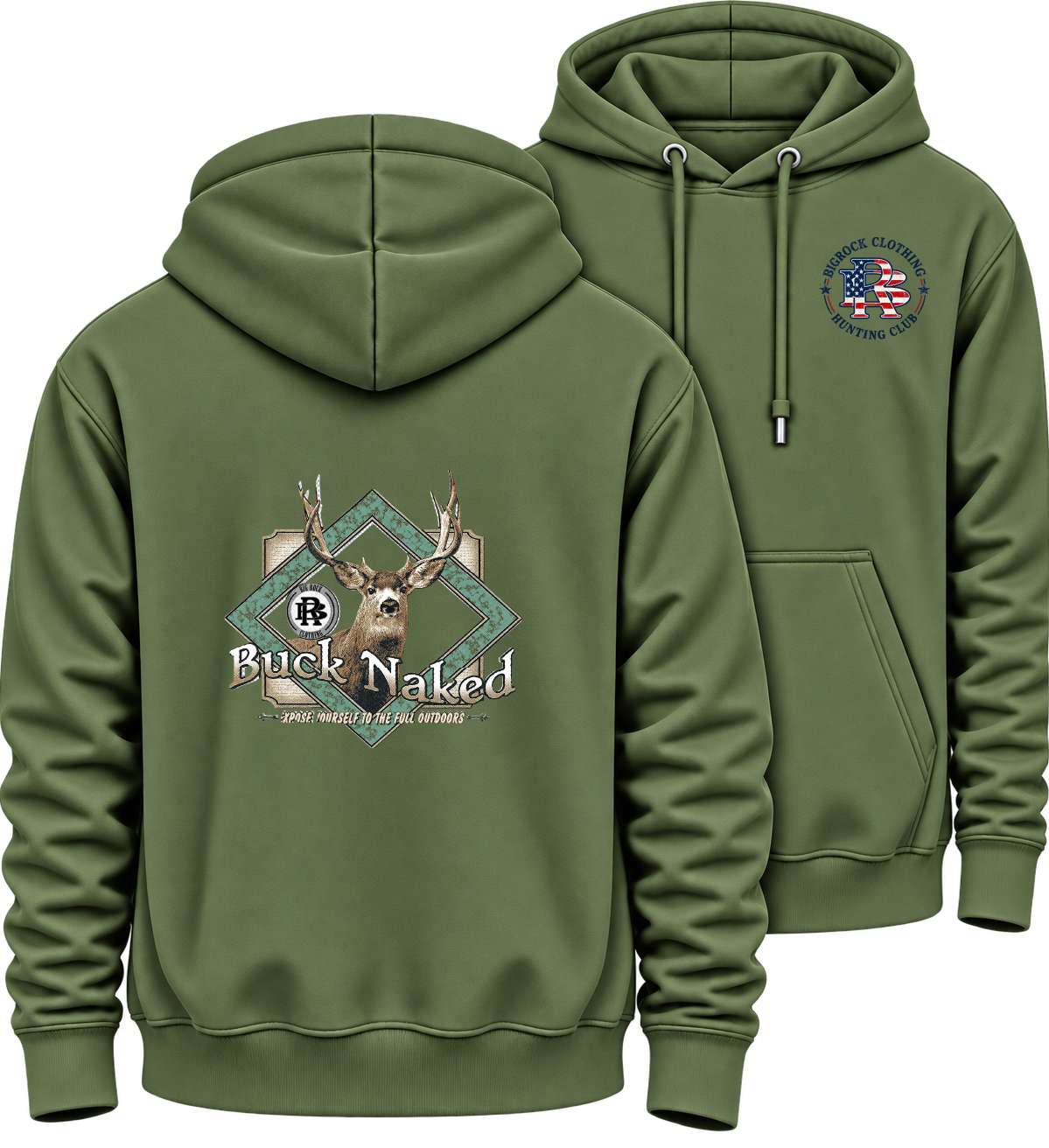 1566 Hoodie Heavy Rock New Buck Naked