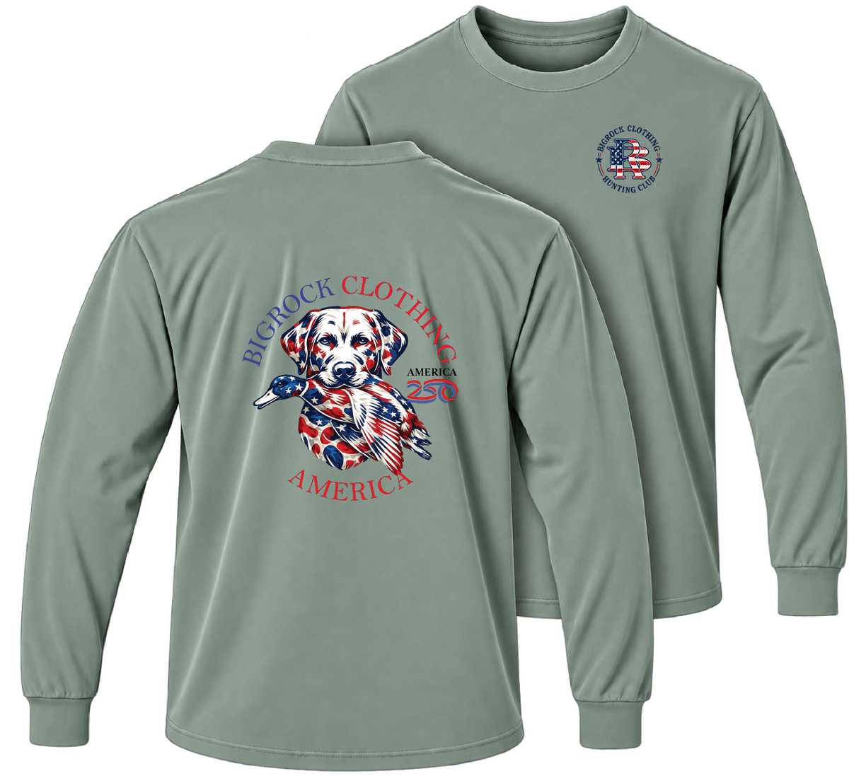 Long Sleeve Light Rock America 250 Duck Dog