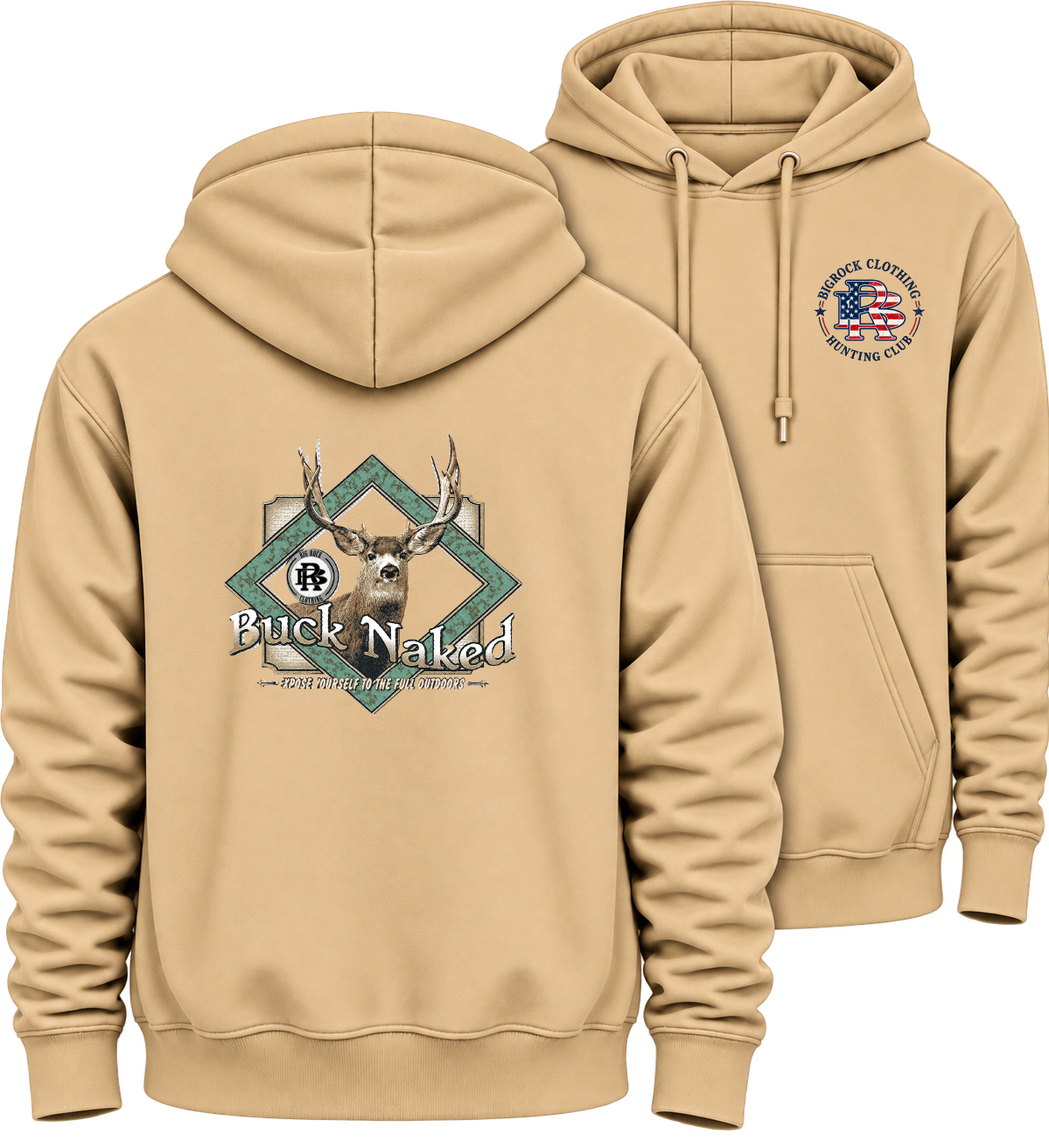 1566 Hoodie Heavy Rock New Buck Naked