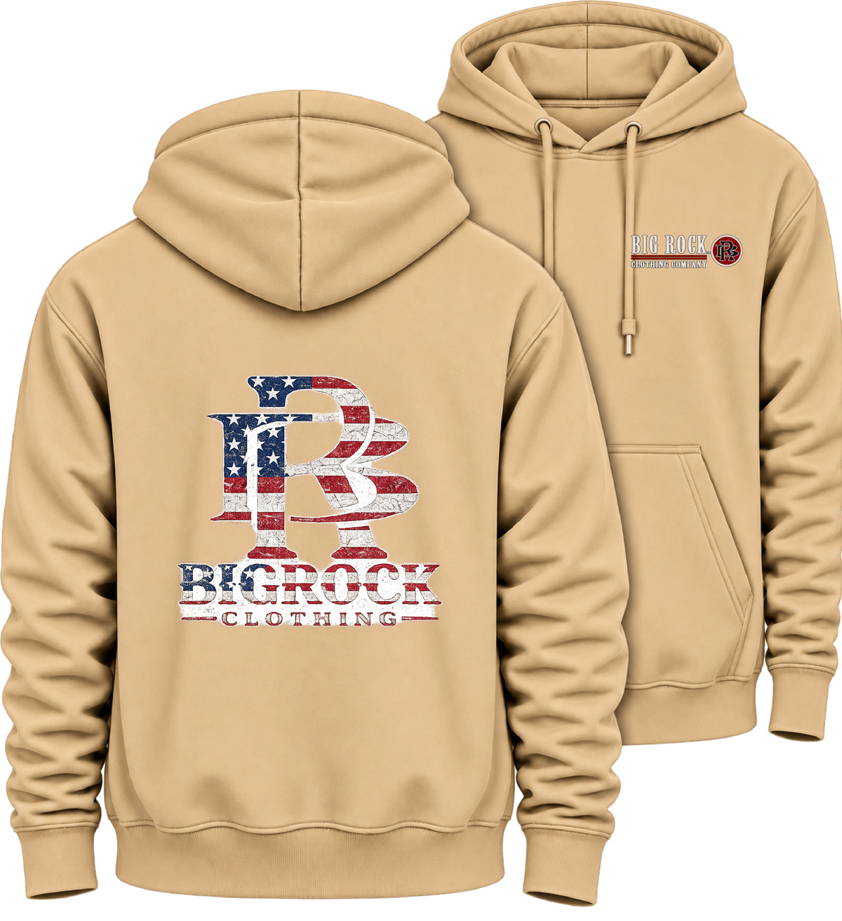 535 Hoodie Heavy Rock Big Rock Logo Flag
