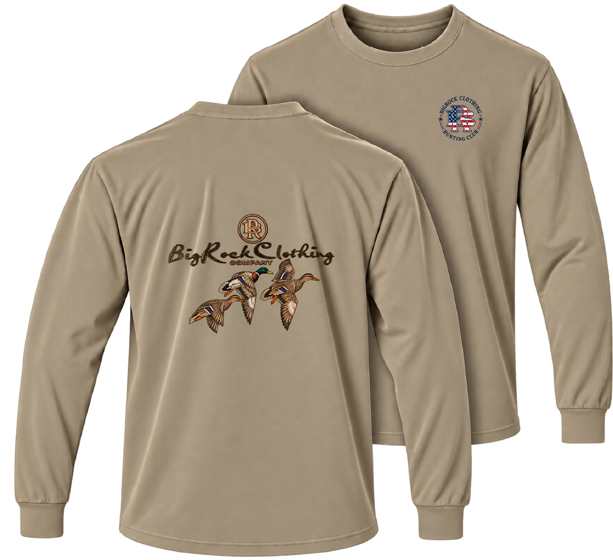 1508 Long Sleeve Light Rock Ducks In Flight