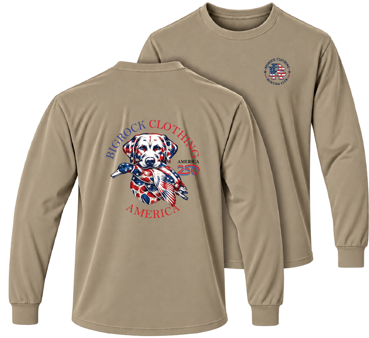Long Sleeve Light Rock America 250 Duck Dog