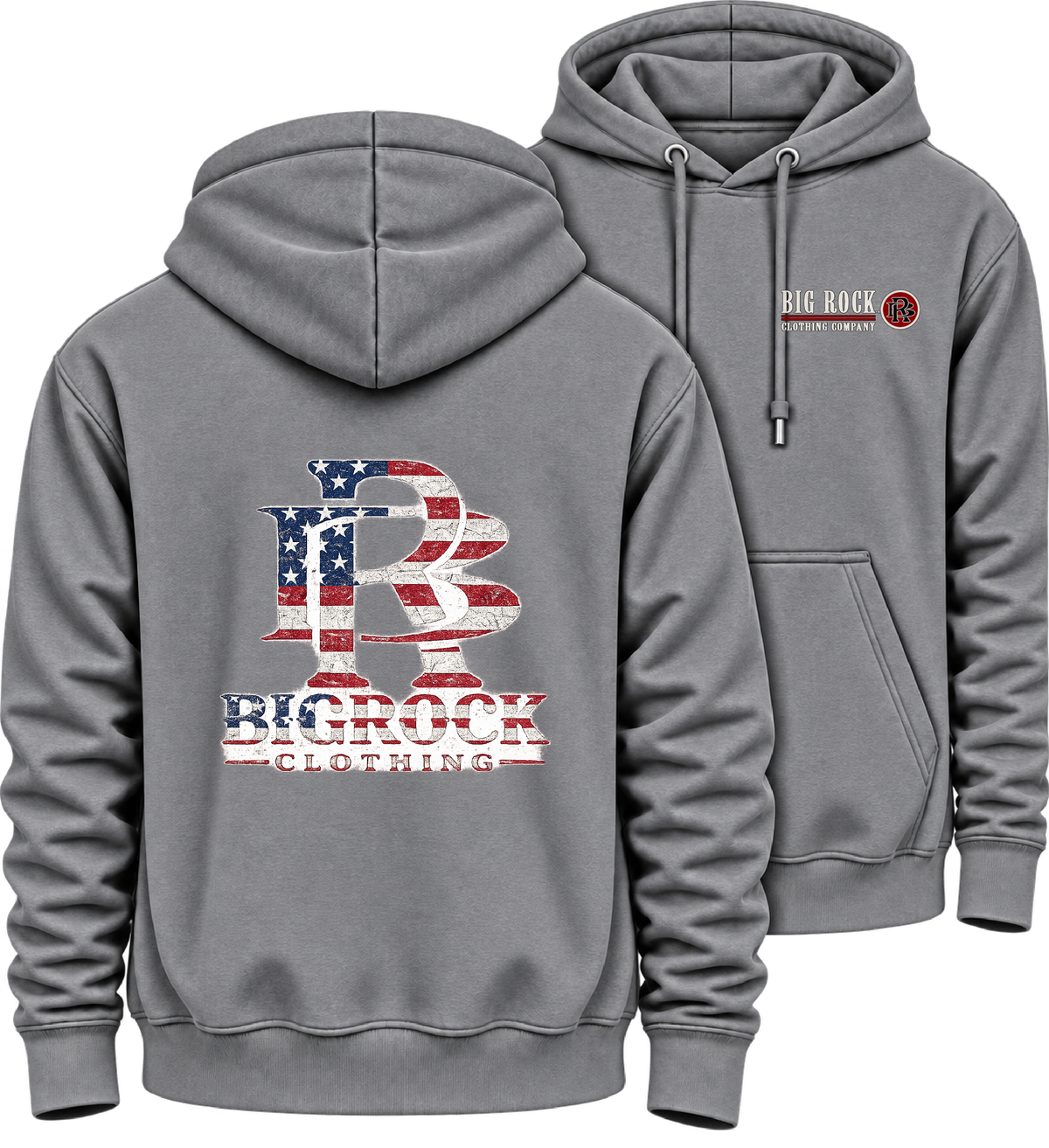 535 Hoodie Heavy Rock Big Rock Logo Flag